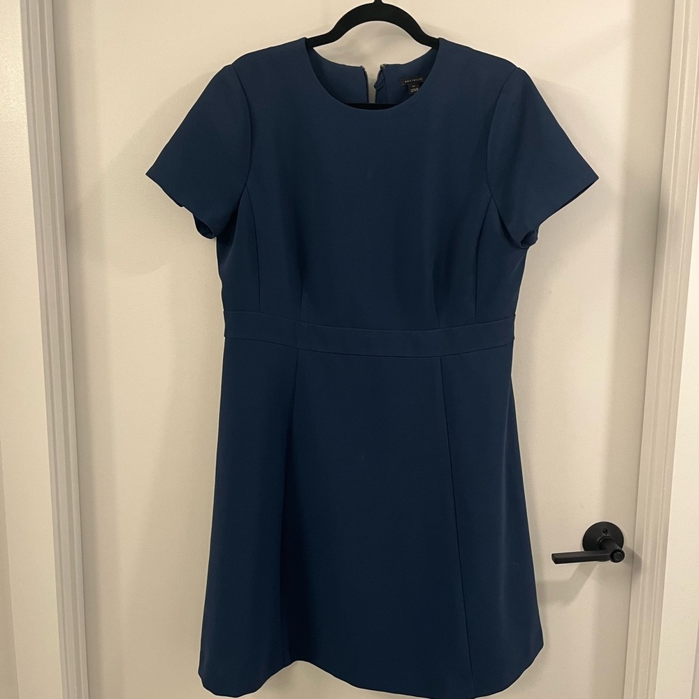 Ann Taylor Petite Flare Dress In Fluid Crepe - Sapphire Blue